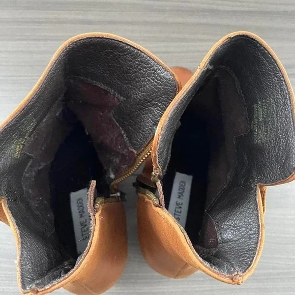 Steve Madden Women's  Woodstock western  Fringe Ankle Boots brown Leather Size 7 - Picture 7 of 8